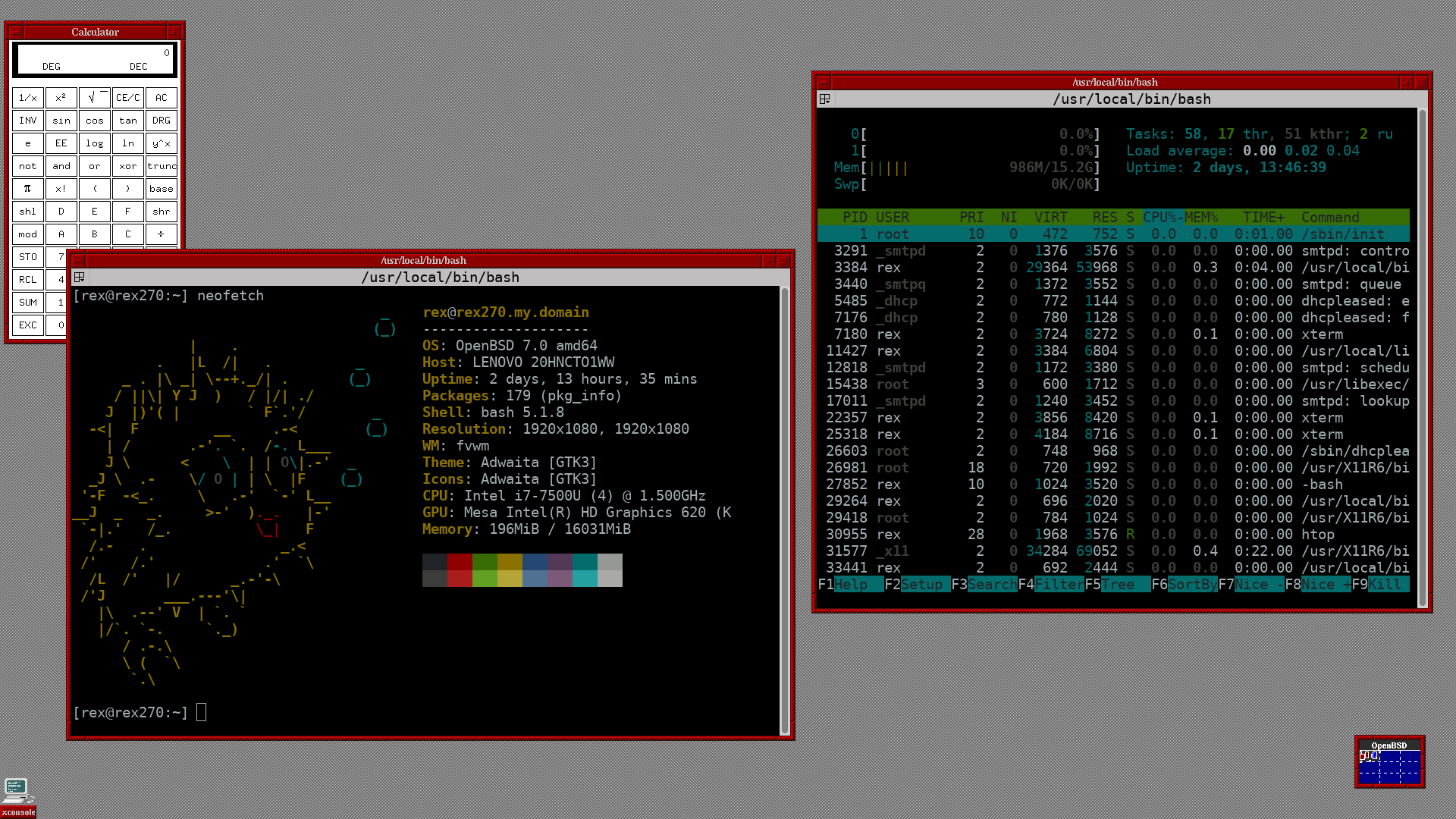 The default window manager for OpenBSD, CWM. AKA Calm Window Manager